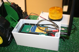 ET, a prototype of a tractor rollover alert device created by graduate students at Iowa State University.
