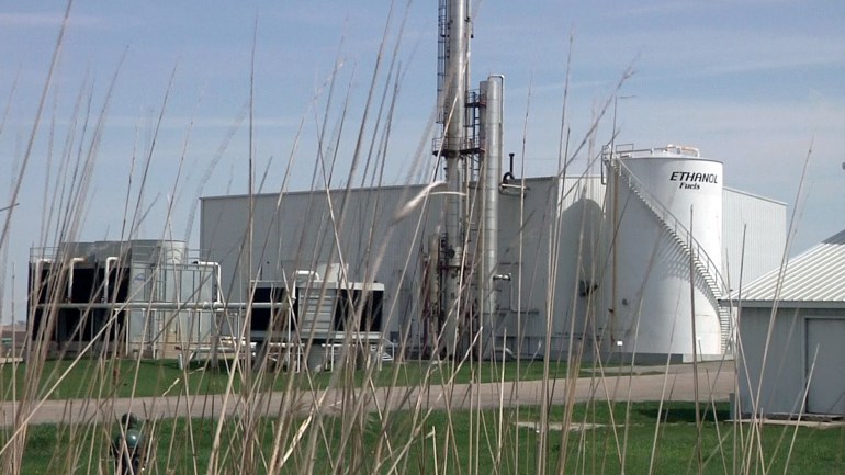 The corn ethanol plant that Fiberight is retrofitting to make trashanol just outside of Blairstown, Iowa. Photo taken May 4, 2014.